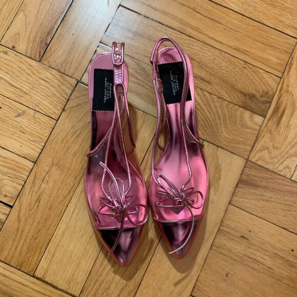 Marc Jacobs AW 2018 Womens Pink Slingback Kitten Heel Slip size 35 - Picture 6 of 10